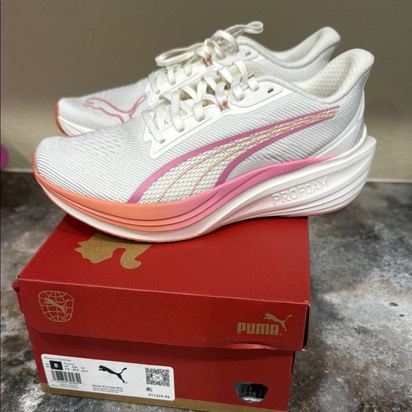 Puma Shoes - Puma Women's White and Pink Running Shoes